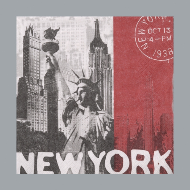 Serviette 3 - lagig New York pro Stück