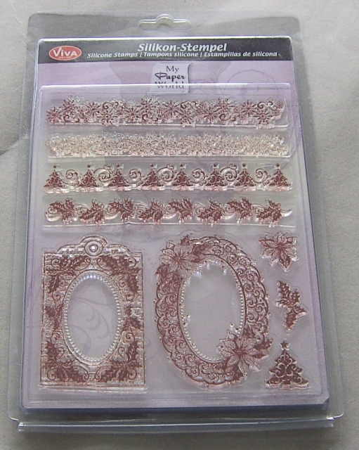VIVA Decor Transparente Silikon-Stempel "Weihnachtsbordüren und Rahmen"