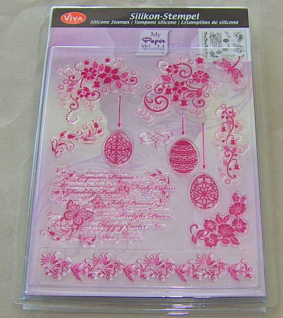 VIVA Decor Transparente Silikon-Stempel "Ostereier und Bordüren"
