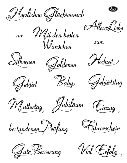 VIVA Decor Transparente Silikon-Stempel "Text I"