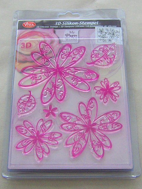 VIVA Decor Transparente 3D Silikon-Stempel "3D Fantasieblume Prinzess"