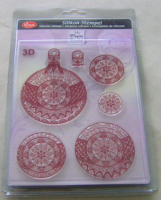 VIVA Decor Transparente 3D Silikon-Stempel "3D Weihnachtskugel Schneeflocke"