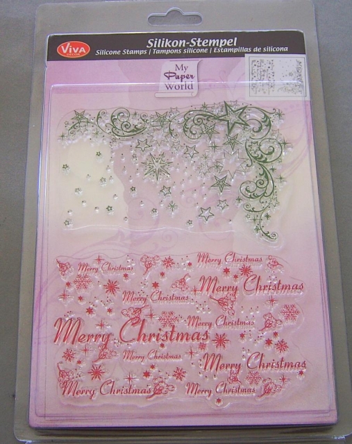 VIVA Decor Transparente Silikon-Stempel "Weihnachtssterne und Merry Chrstimas"