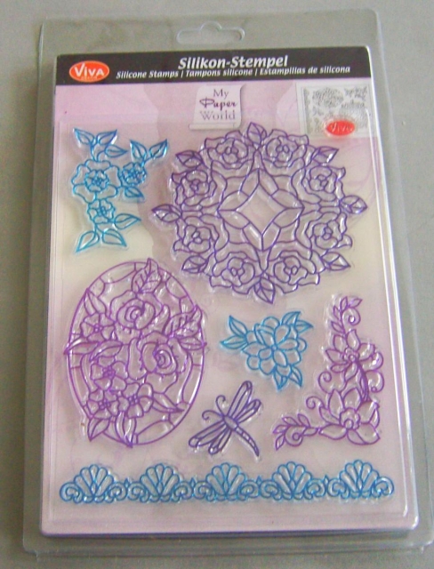 VIVA Decor Transparente Silikon-Stempel "Tiffany Style mit Libelle"