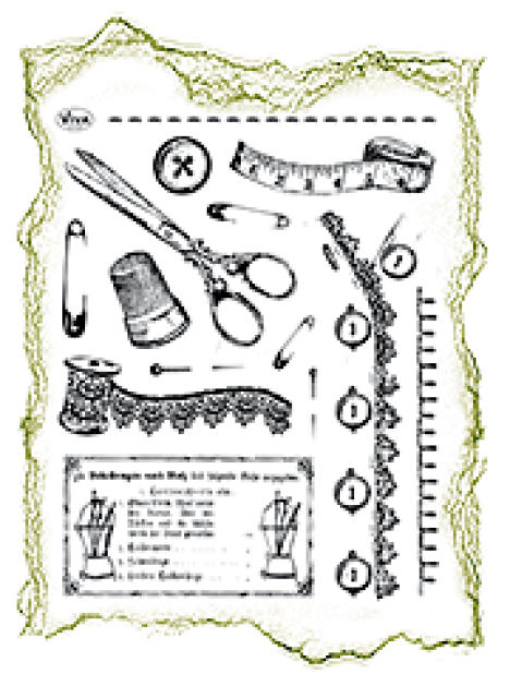 VIVA Decor Transparente Silikon-Stempel "Schneiderei"