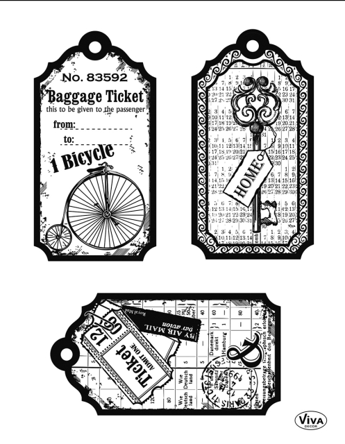 VIVA Decor Transparente Silikon-Stempel Tags-Bicycle