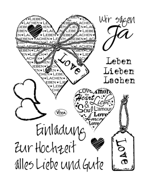 VIVA Decor Transparente Silikon-Stempel Hochzeit