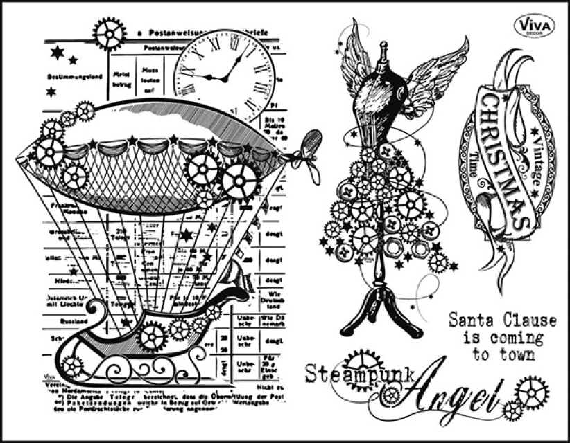 VIVA Decor Transparente Silikon-Stempel Steampunk Angel