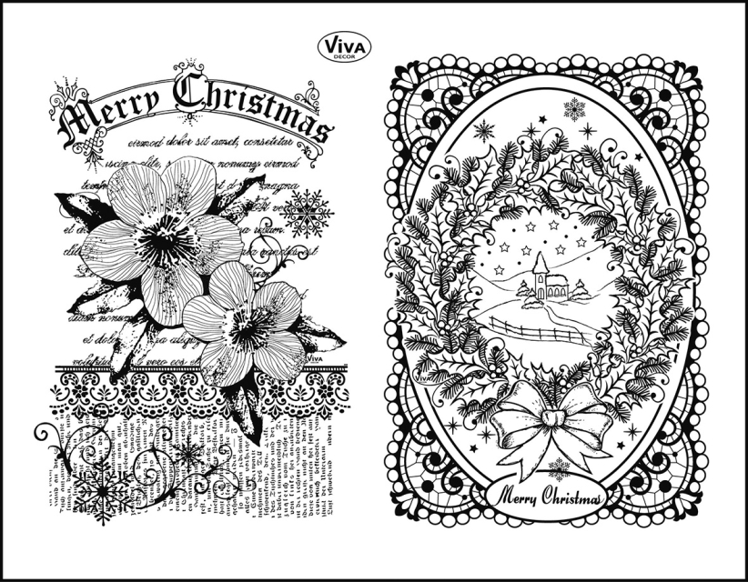 VIVA Decor Transparente Silikon-Stempel Christrosen & Landschaft