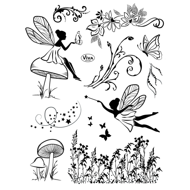 VIVA Decor Transparente Silikon-Stempel Elfen