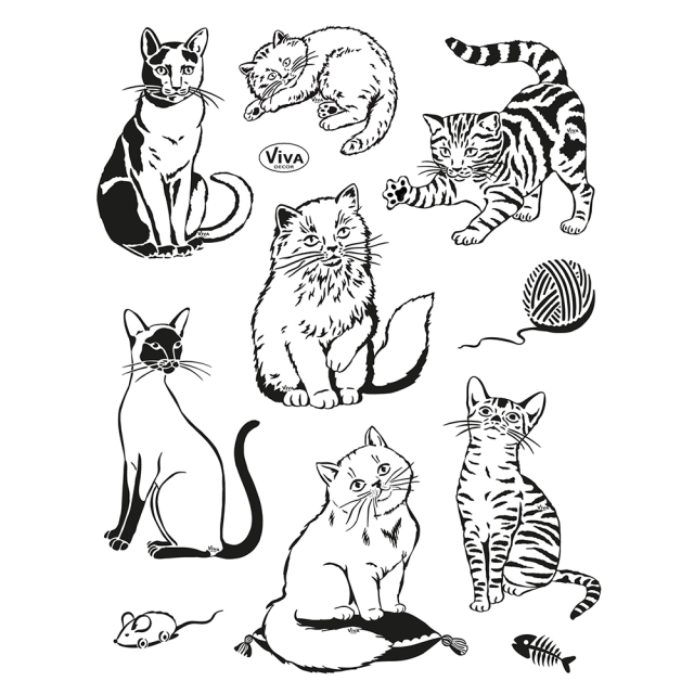 VIVA Decor Transparente Silikon-Stempel Katzen