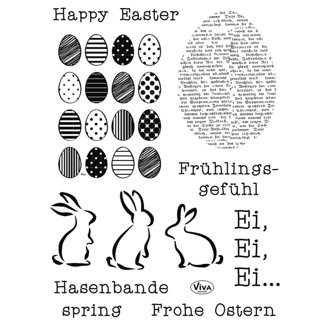 VIVA Decor Transparente Silikon-Stempel Frohe Ostern