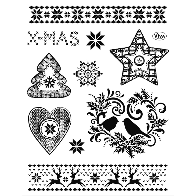 VIVA Decor Transparente Silikon-Stempel Weihnachtsmotive II