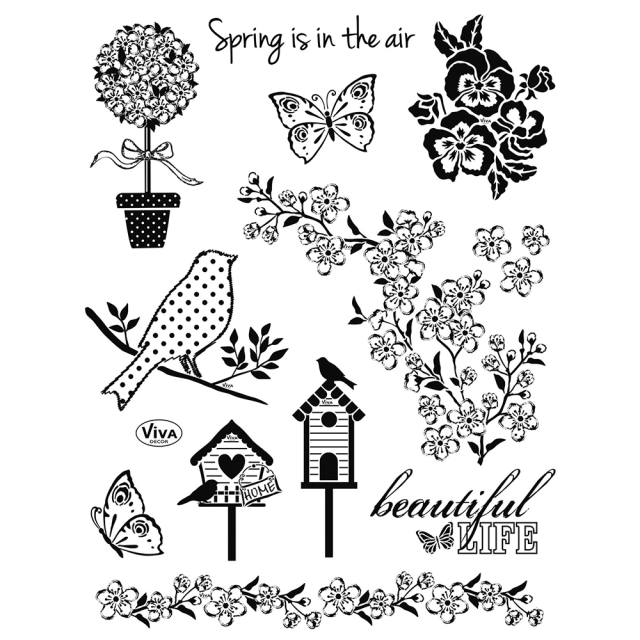 VIVA Decor Transparente Silikon-Stempel Frühling