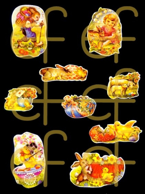 Selbstklebende Glanzbilder 9 Ostermotive
