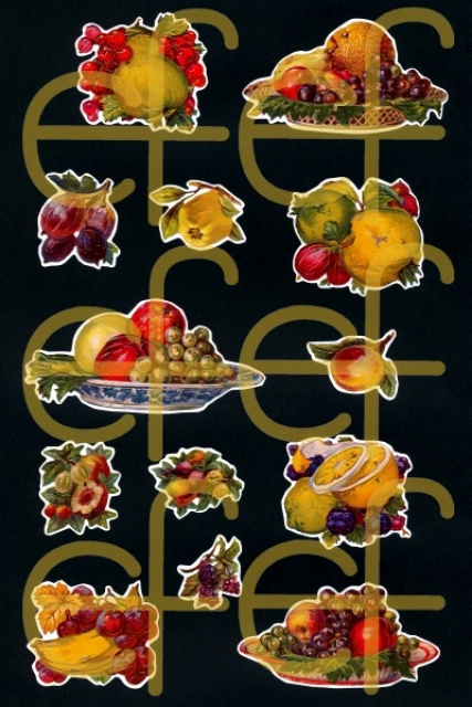 Selbstklebende Glanzbilder Obstschalen