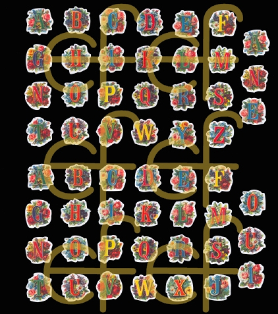 Selbstklebende Glanzbilder Alphabet