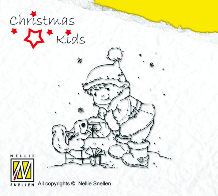 Clear Stamp Nellie's Choice Weihnachten Kids Present for You
