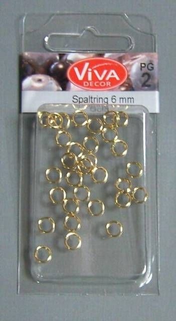 Spaltringe 6 mm gold 30 Stück