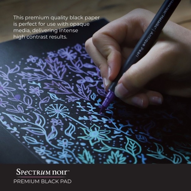 Spectrum Noir Metallic Premium Black 9 x 12 Inch Paper Pad