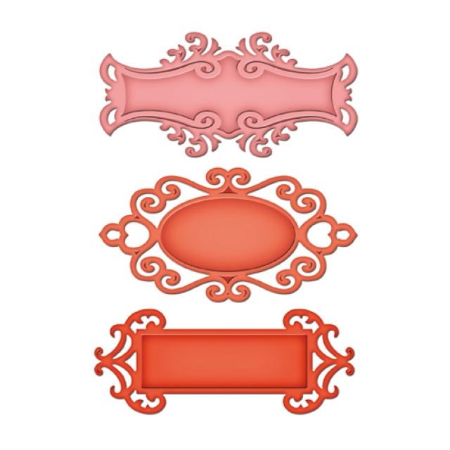 Spellbinder Metallschablone Shapeabilites Fancy Tags Two