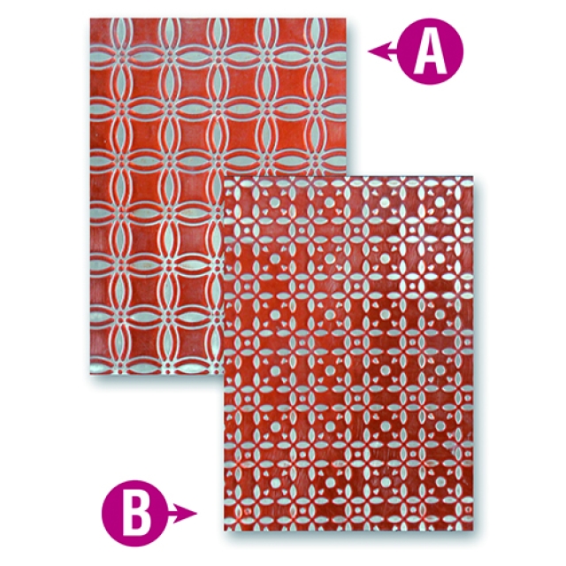 Prägeschablone M-Bossabilities Quilted Delight 10,8 x 14 cm 2 Designs