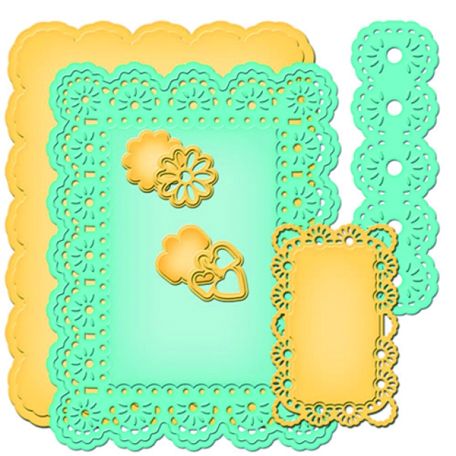 Spellbinder Metallschablone Nestabilities Card Creator A2 Floral Ribbon Threader