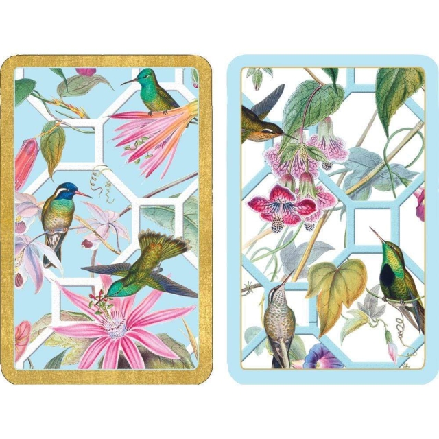 Caspari Bridge Spielkarten Motiv Hummingbirds Trellis
