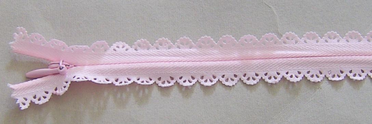 Spitzen Reißverschluss nahtverdeckt 22 cm rose