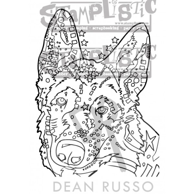 Stamplistic Cushion Cling Rubber Stamp / Ablösbarer Stempel German Shepherd