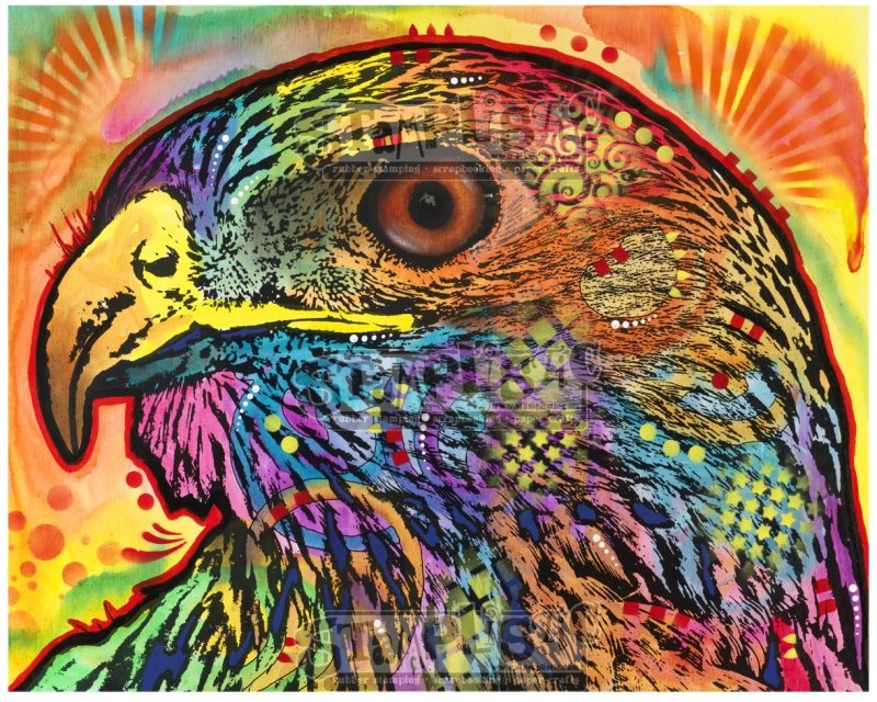 Stamplistic Ablösbarer Stempel Cushion Rubber Cling Stamp Hawk Eye