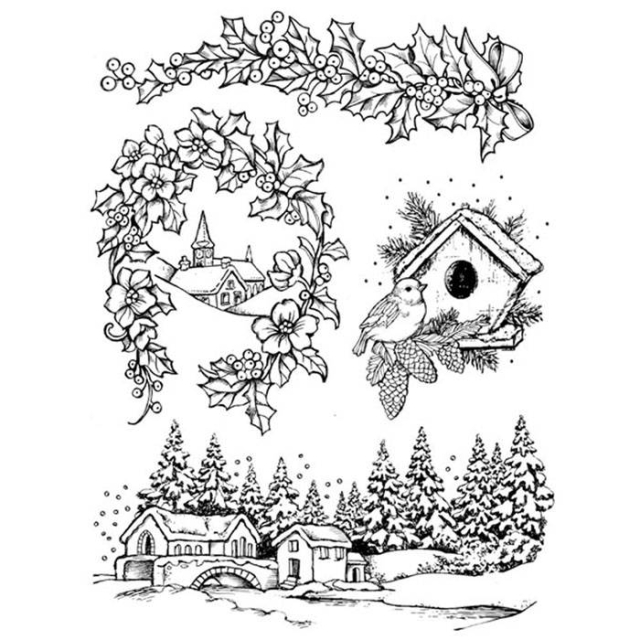 Stamperia Natural Rubber Stamp Christmas