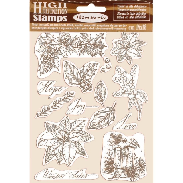 Stamperia Rubber Stamp Gummierter Stempel Poinsetta