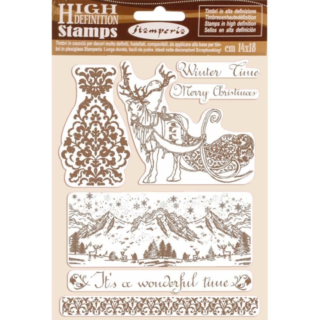 Stamperia Rubber Stamp Gummierter Stempel Winter Time