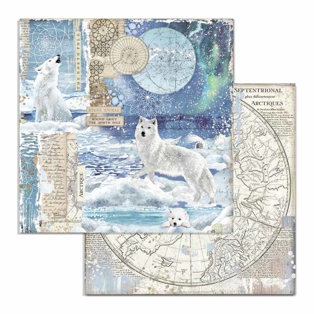 Stamperia Doppelseitiges Papier Antarctic Wolf