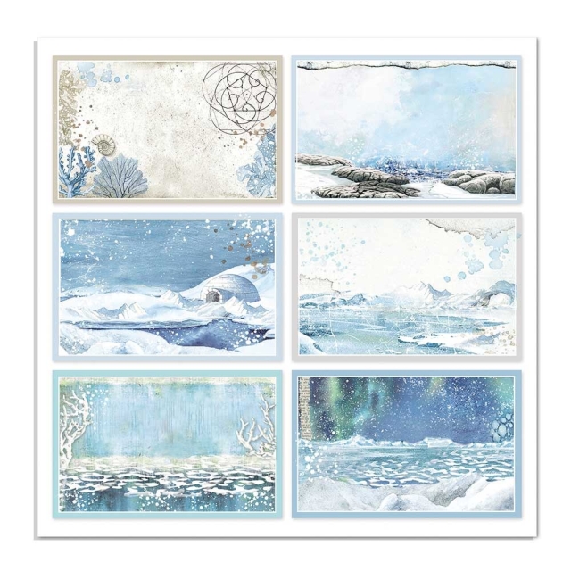 Stamperia Doppelseitiges Papier Antarctic Cards