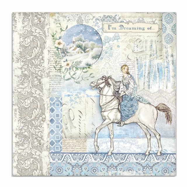 Stamperia Doppelseitiges Papier Winter Tales Horse