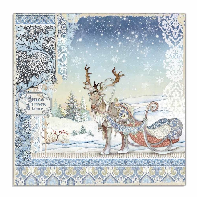 Stamperia Doppelseitiges Papier Winter Tales Deer