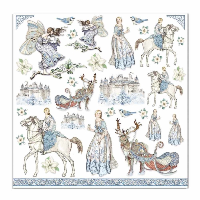 Stamperia Doppelseitiges Papier Winter Tales Tags and Frames