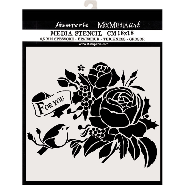 Stamperia Thick Stencil 18 x 18 cm For You