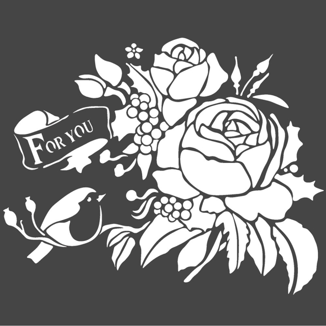 Stamperia Thick Stencil 18 x 18 cm For You
