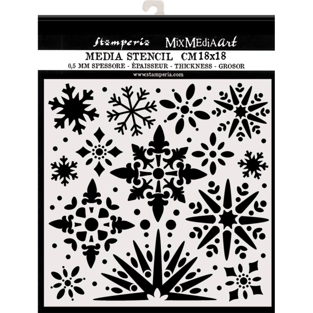 Stamperia Thick Stencil 18 x 18 cm Snowflakes