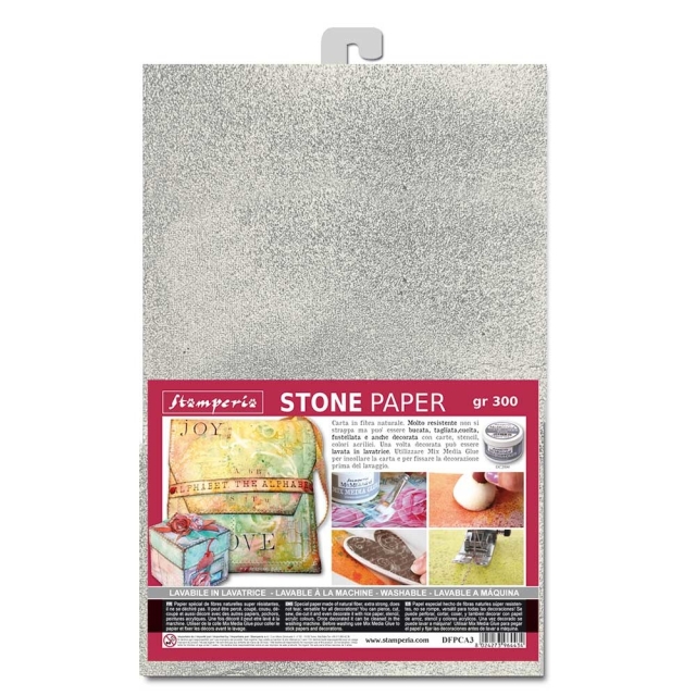 Stamperia Stone Paper A4 Silber