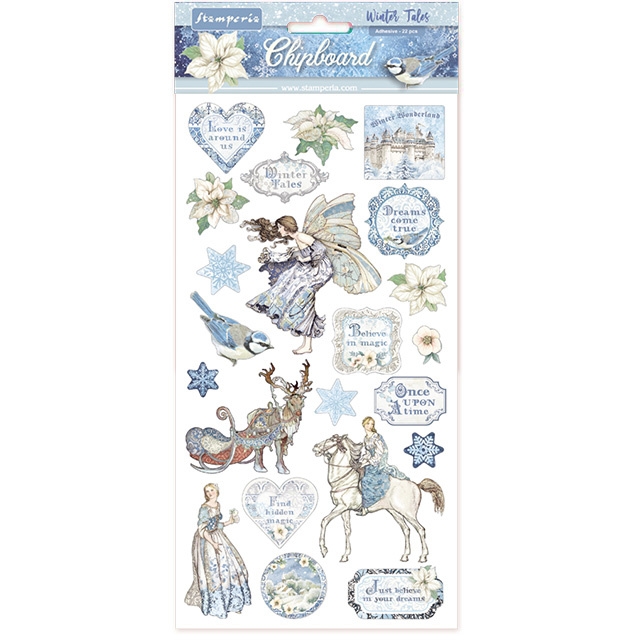 Stamperia chipboards 15 x 30 cm 27 Stück Winter Tales