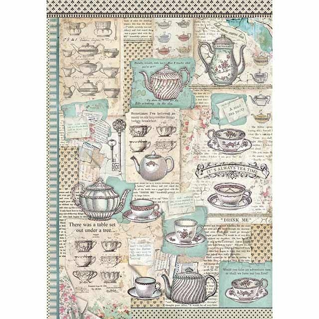 Stamperia A3 Rice Paper Reispapier packed Tea Time