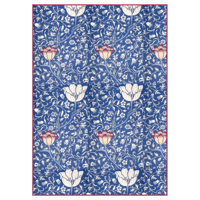 Stamperia A4 Rice Paper Reispapier packed Blue Arabesque with Flowers