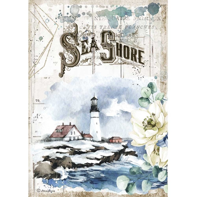 Stamperia A4 Rice Paper Reispapier Romantic Sea Dream Sea Shore