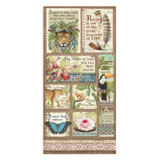 Stamperia 6 x 12 Inch Paper Pack Doppelseitiges Papier Amazonia