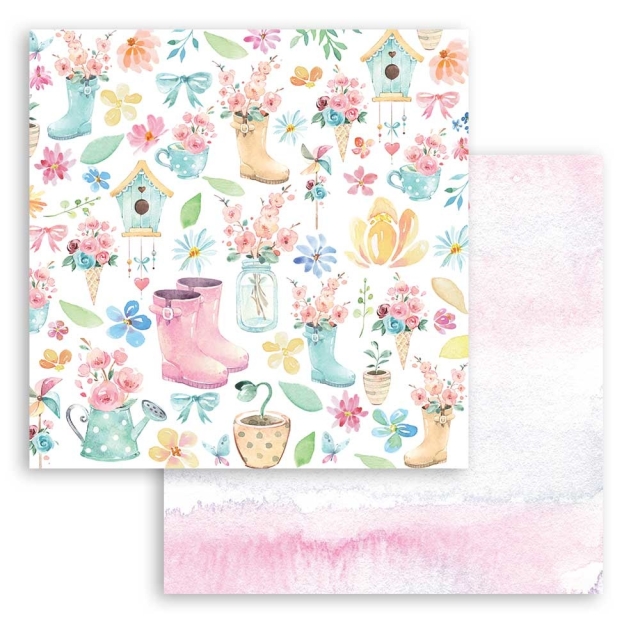 Stamperia Block Large 12 x 12 Inch mit 22 einseitig bedruckten Papieren Circle of Love