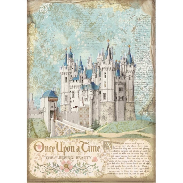 Stamperia A4 Rice Paper Reispapier Sleeping Beauty Castle
